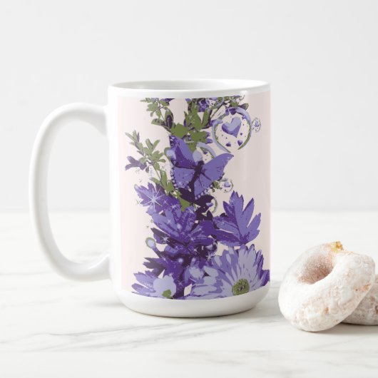 すみれの花々 コーヒーマグカップ (ドーナツ)