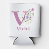 すみれの花のデザインの名前 缶クーラー (正面)