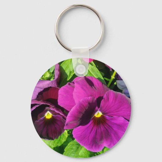 すみれの花の写真 キーホルダー (正面)