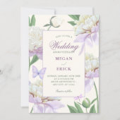 すみれの花の庭の結婚記念日 招待状 (正面)