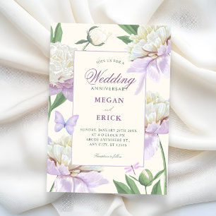 すみれの花の庭の結婚記念日 招待状