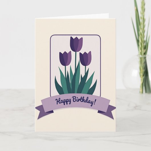 すみれの花の誕生日カード カード (正面)