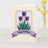 すみれの花の誕生日カード カード (黄色い花)