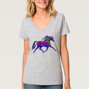 すみれ色のアラビアの馬のワイシャツ Tシャツ