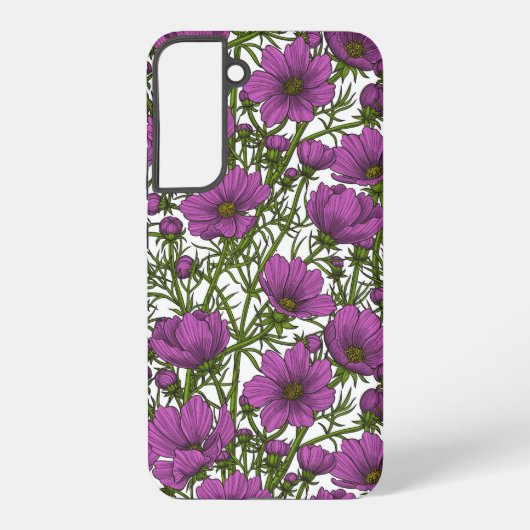 すみれ色のコスモスの花 SAMSUNG GALAXYケース (裏面)