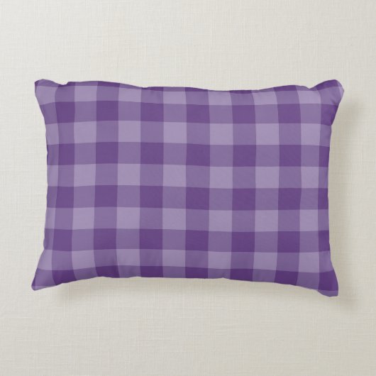 すみれ色のチェック模様の背景 アクセントクッション (裏面)