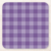 すみれ色のチェック模様の背景 スクエアペーパーコースター (正面)
