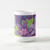 すみれ色のチューリップのコーヒー・マグ コーヒーマグカップ (中央)