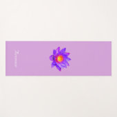 すみれ色のヨガマットに蓮の花 ヨガマット (正面(横))