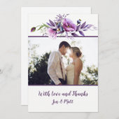 すみれ色のラベンダーの野生の花の写真のサンキューカード サンキューカード (正面/裏面)