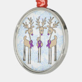 すみれ色のリボンのトナカイ(Hodgkinのリンパ腫) メタルオーナメント (左)