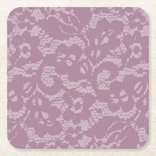 すみれ色のレース スクエアペーパーコースター (正面)