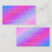 すみれ色の光沢がある表面のネオンによって影で覆われる文字 名刺 (正面/裏面)