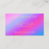 すみれ色の光沢がある表面のネオンによって影で覆われる文字 名刺 (裏面)