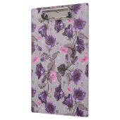 すみれ色の振鈴およびピンクの蝶パターン クリップボード (左)