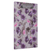 すみれ色の振鈴およびピンクの蝶パターン クリップボード (右)