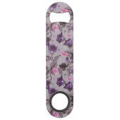 すみれ色の振鈴およびピンクの蝶パターン スピード栓抜き (裏面)