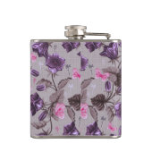 すみれ色の振鈴およびピンクの蝶パターン フラスク (裏面)
