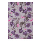 すみれ色の振鈴およびピンクの蝶パターン ミニクリップボード (裏面)