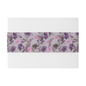 すみれ色の振鈴およびピンクの蝶パターン 招待状ベリーバンド (裏面例)