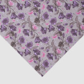 すみれ色の振鈴およびピンクの蝶パターン 薄葉紙 (詳細)