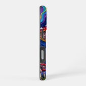 すみれ色の月の光に照らされたキノコ iPhoneケース (右側面)