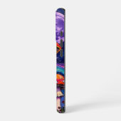 すみれ色の月の光に照らされたキノコ iPhoneケース (左側面)