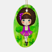 すみれ色の服のアイルランドのダンサー セラミックオーナメント (右)