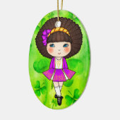 すみれ色の服のアイルランドのダンサー セラミックオーナメント (左)