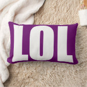 すみれ色の枕の白いLOL ランバークッション (ブランケット)