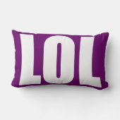 すみれ色の枕の白いLOL ランバークッション (裏面)