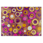 すみれ色の水玉模様パターン カッティングボード (正面)