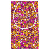 すみれ色の水玉模様パターン スモールペーパーバッグ (裏面)