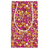 すみれ色の水玉模様パターン スモールペーパーバッグ (正面)