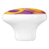 すみれ色の水玉模様パターン セラミックノブ (側面)