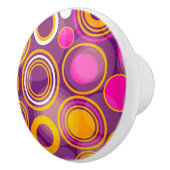 すみれ色の水玉模様パターン セラミックノブ (右)