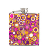 すみれ色の水玉模様パターン フラスク (正面)