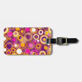 すみれ色の水玉模様パターン ラゲッジタグ (正面横)