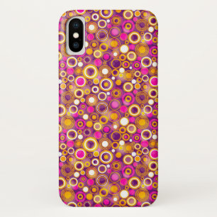 すみれ色の水玉模様パターン iPhone X ケース