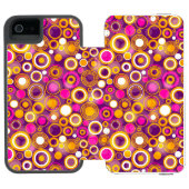 すみれ色の水玉模様パターン INCIPIO iPhoneウォレットケース (フォリオ Open)