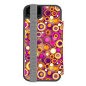 すみれ色の水玉模様パターン INCIPIO iPhoneウォレットケース (フォリオ裏面)