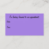 すみれ色の流れる縞および螺線形のボーダー 予約カード (裏面)