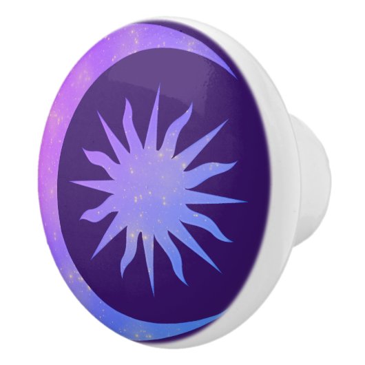 すみれ色の神秘的な月と太陽の禅の寝室デザイン セラミックノブ (右)