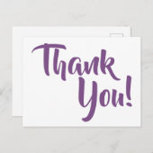 すみれ色の紫色の書道は感謝していしています ポストカード (正面/裏面)