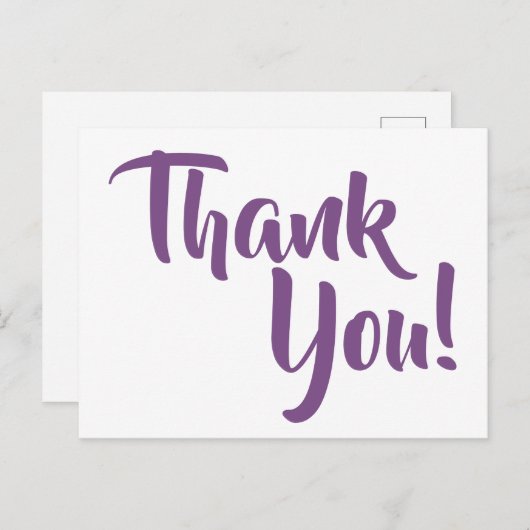 すみれ色の紫色の書道は感謝していしています ポストカード (正面/裏面)