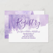 すみれ色の紫色の水彩画のしぶきのギフト登録 エンクロージャーカード (正面/裏面)