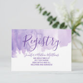 すみれ色の紫色の水彩画のしぶきのギフト登録 エンクロージャーカード (スタンド正面)