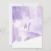 すみれ色の紫色の水彩画のしぶきのベビーシャワー 招待状 (裏面)