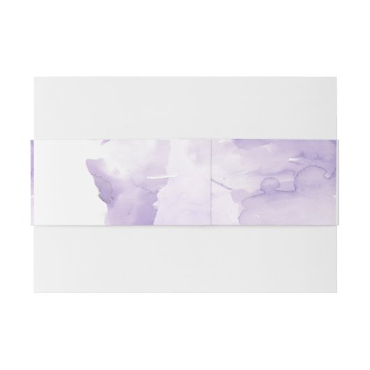 すみれ色の紫色の水彩画のしぶきの腹バンド 招待状ベリーバンド (裏面例)