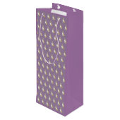 すみれ色の背景にかわいいコルギ犬の柄 ワインギフトバッグ (裏面アングル)